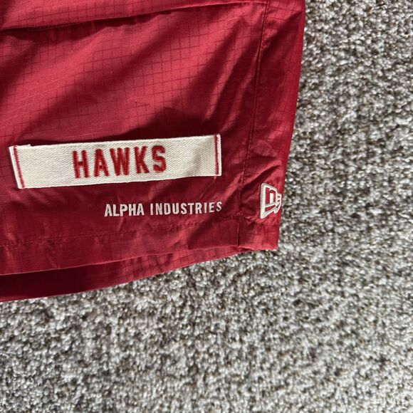 Atlanta Hawks Shorts Mens 2XL XXL Alpha Industries X New Era Rip Stop New Red - Picture 3 of 15